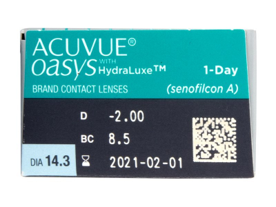 Acuvue Oasys 1-Day with Hydraluxe (30 lentile) - Parametrii lentilei