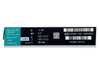 Acuvue Oasys 1-Day with Hydraluxe (90 lentile) - Parametrii lentilei
