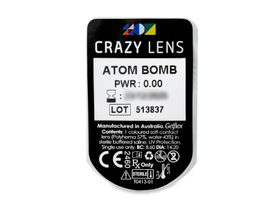 CRAZY LENS - Atom Bomb - lentile zilnice fără dioptrie (2 lentile) - Vizualizare ambalaj