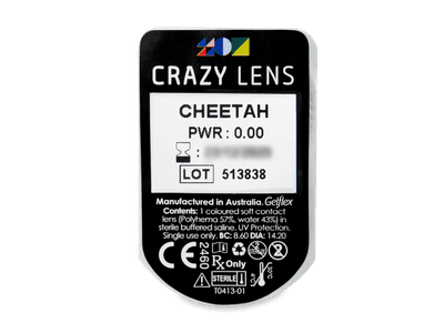 CRAZY LENS - Cheetah - lentile zilnice fără dioptrie (2 lentile) - Vizualizare ambalaj