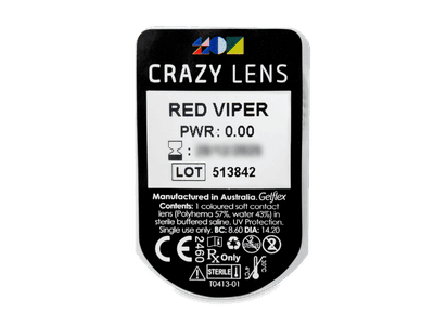 CRAZY LENS - Red Viper - lentile zilnice fără dioptrie (2 lentile) - Vizualizare ambalaj