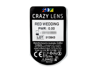 CRAZY LENS - Red Wedding - lentile zilnice fără dioptrie (2 lentile) - Vizualizare ambalaj