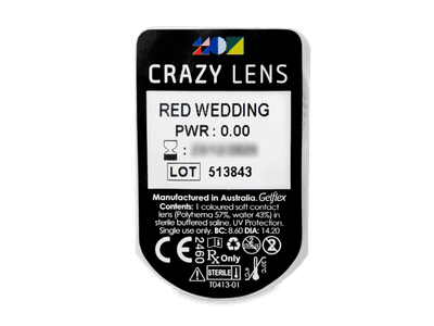 CRAZY LENS - Red Wedding - lentile zilnice fără dioptrie (2 lentile) - Vizualizare ambalaj