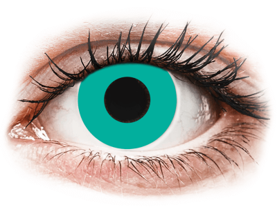 CRAZY LENS - Solid Turquoise - lentile zilnice fără dioptrie (2 lentile) - Lentile de contact colorate