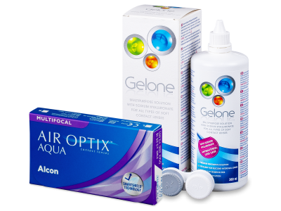 Air Optix Aqua Multifocal (3 lentile) + soluție Gelone 360 ml