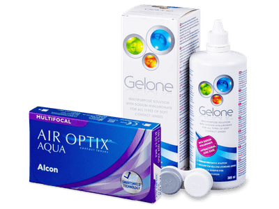 Air Optix Aqua Multifocal (3 lentile) + soluție Gelone 360 ml