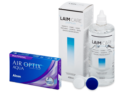 Air Optix Aqua Multifocal (3 lentile) + soluție Laim-Care 400 ml