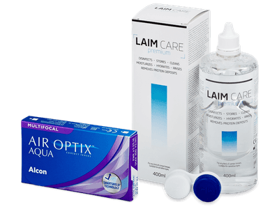 Air Optix Aqua Multifocal (3 lentile) + soluție Laim-Care 400 ml