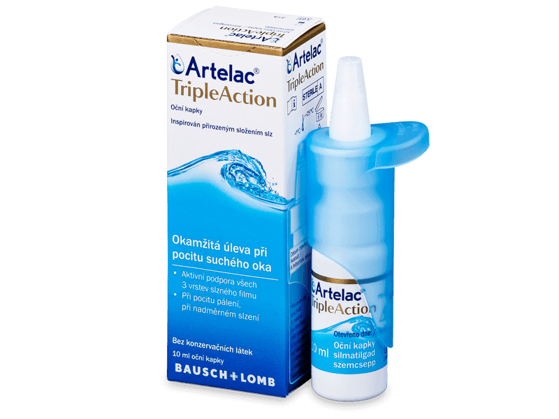 Picaturi de ochi Picături oftalmice Artelac TripleAction 10 ml Bausch and Lomb imagine noua