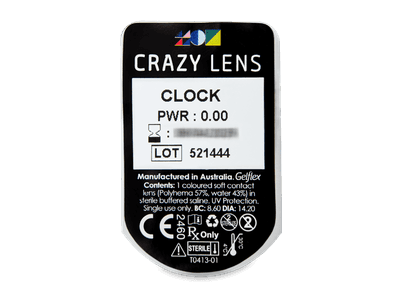 CRAZY LENS - Clock - plano daily (2 lenses) - Vizualizare ambalaj