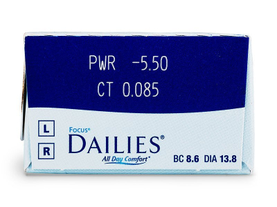 Focus Dailies All Day Comfort (30 lentile) - Parametrii lentilei