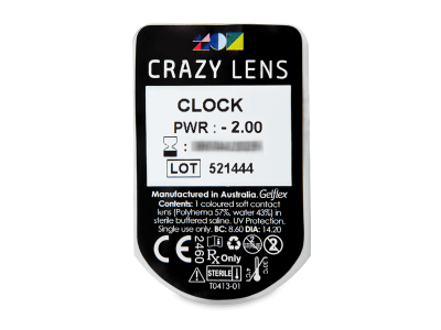 CRAZY LENS - Clock - lentile zilnice cu dioptrie (2 lentile) - Vizualizare ambalaj