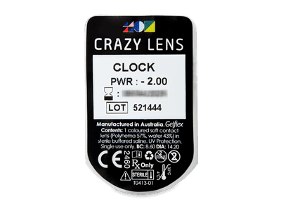 CRAZY LENS - Clock - lentile zilnice cu dioptrie (2 lentile) - Vizualizare ambalaj