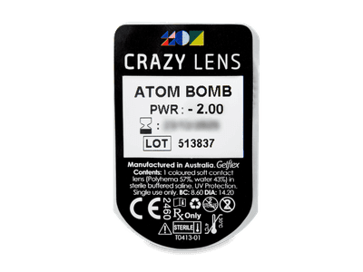 CRAZY LENS - Atom Bomb - lentile zilnice cu dioptrie (2 lentile) - Vizualizare ambalaj