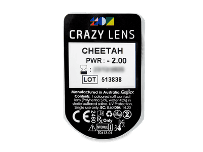 CRAZY LENS - Cheetah - lentile zilnice cu dioptrie (2 lentile) - Vizualizare ambalaj