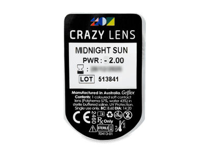 CRAZY LENS - Midnight Sun - lentile zilnice cu dioptrie (2 lentile) - Vizualizare ambalaj