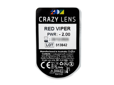 CRAZY LENS - Red Viper - lentile zilnice cu dioptrie (2 lentile) - Vizualizare ambalaj