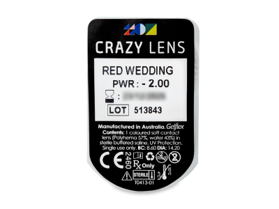 CRAZY LENS - Red Wedding - lentile zilnice cu dioptrie (2 lentile) - Vizualizare ambalaj