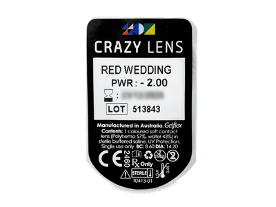 CRAZY LENS - Red Wedding - lentile zilnice cu dioptrie (2 lentile) - Vizualizare ambalaj