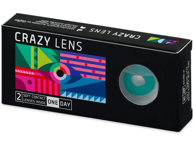 CRAZY LENS - Solid Turquoise - lentile zilnice cu dioptrie (2 lentile)