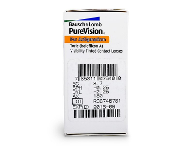 PureVision Toric (6 lentile) - Parametrii lentilei