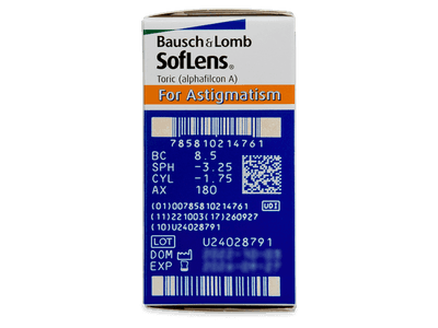 SofLens Toric (6 lentile) - Parametrii lentilei