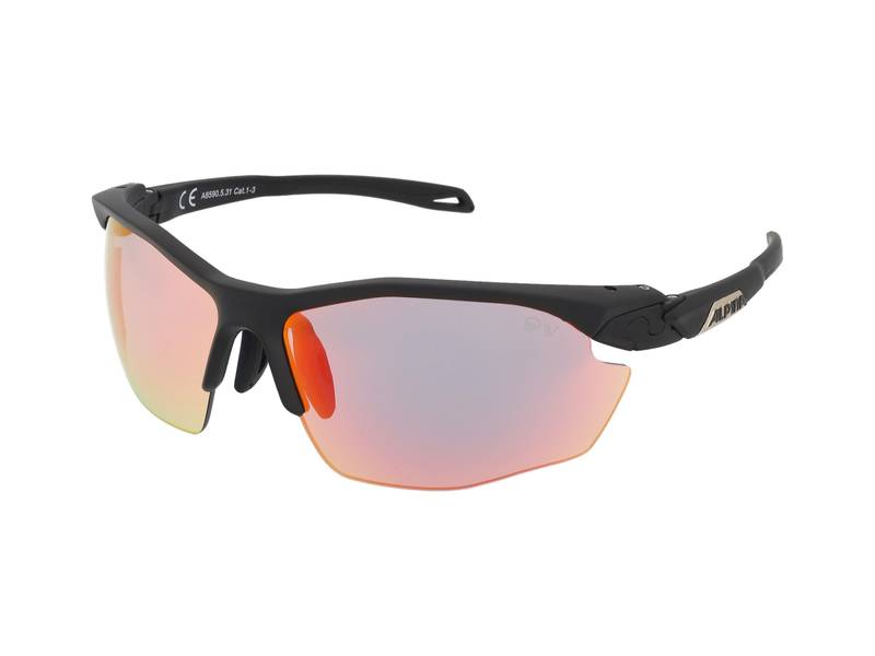 Sports Ochelari de vedere ,Ochelari de soare Alpina Twist Five HR QVM+ Black Matt/Rainbow Mirror