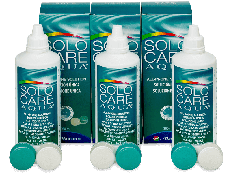 Soluție SoloCare Aqua 3x 360 ml - Pachete speciale cu 3 soluții