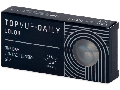 TopVue Daily Color - Blue - lentile zilnice cu dioptrie (2 lentile) - Lentile de contact colorate