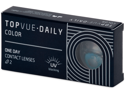 TopVue Daily Color - Brilliant Blue - lentile zilnice fără dioptrie (2 lentile) - Lentile de contact colorate