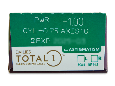 Dailies TOTAL1 for Astigmatism (30 lentile) - Parametrii lentilei