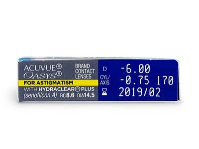 Acuvue Oasys for Astigmatism (6 lentile) - Parametrii lentilei