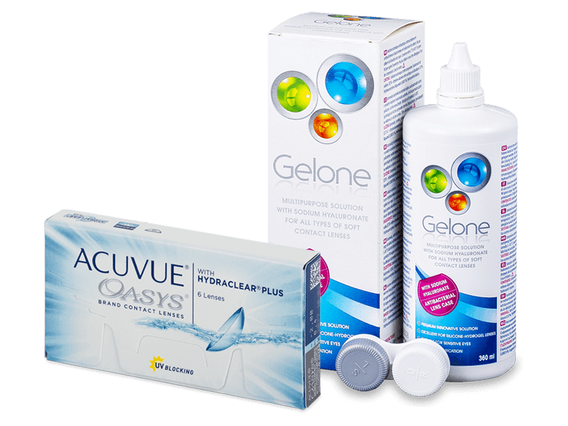 Pachet Acuvue Oasys (6 lentile) + soluție Gelone 360 ml (6 lentile) imagine noua