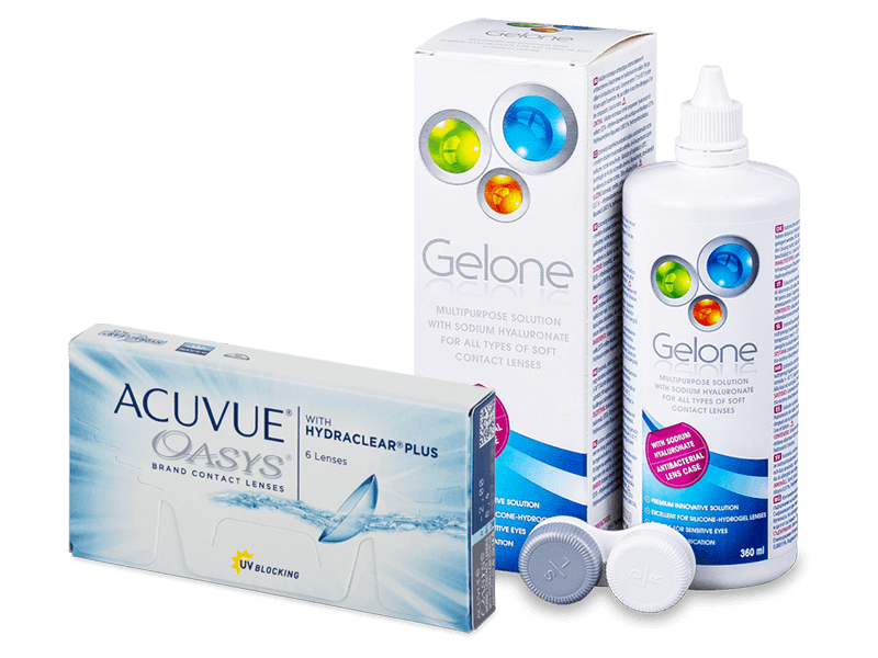 Pachet Acuvue Oasys (6 lentile) + solutie gelone 360 ml