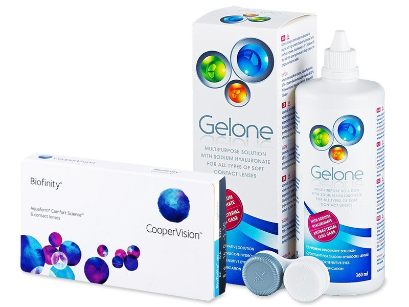 Biofinity (6 lentile) + soluție Gelone 360 ml Promotii