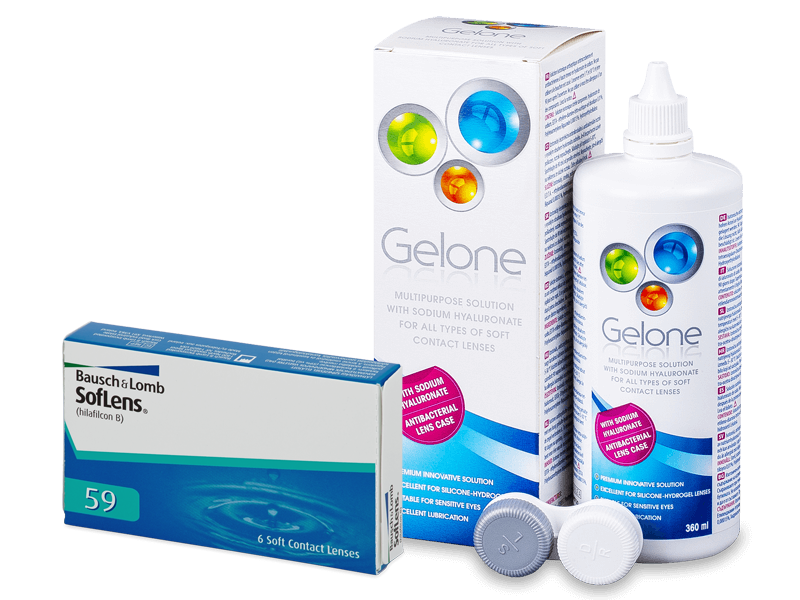 SofLens 59 (6 lentile) + soluție Gelone 360 ml - Výhodný balíček