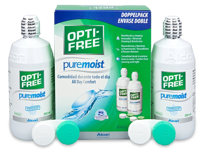 Soluție OPTI-FREE PureMoist 2x300 ml  - Pachete speciale cu 2 soluții
