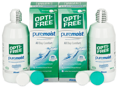 Soluție OPTI-FREE PureMoist 2 x 300 ml - Pachete speciale cu 2 soluții