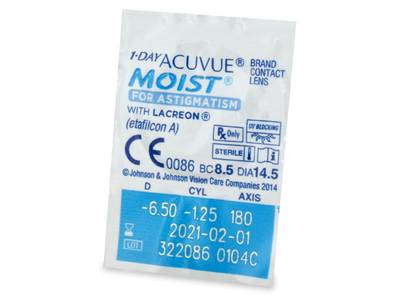 1 Day Acuvue Moist for Astigmatism (30 lentile) - Vizualizare ambalaj