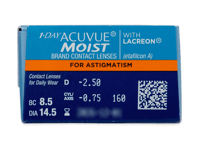 1 Day Acuvue Moist for Astigmatism (30 lentile) - Parametrii lentilei